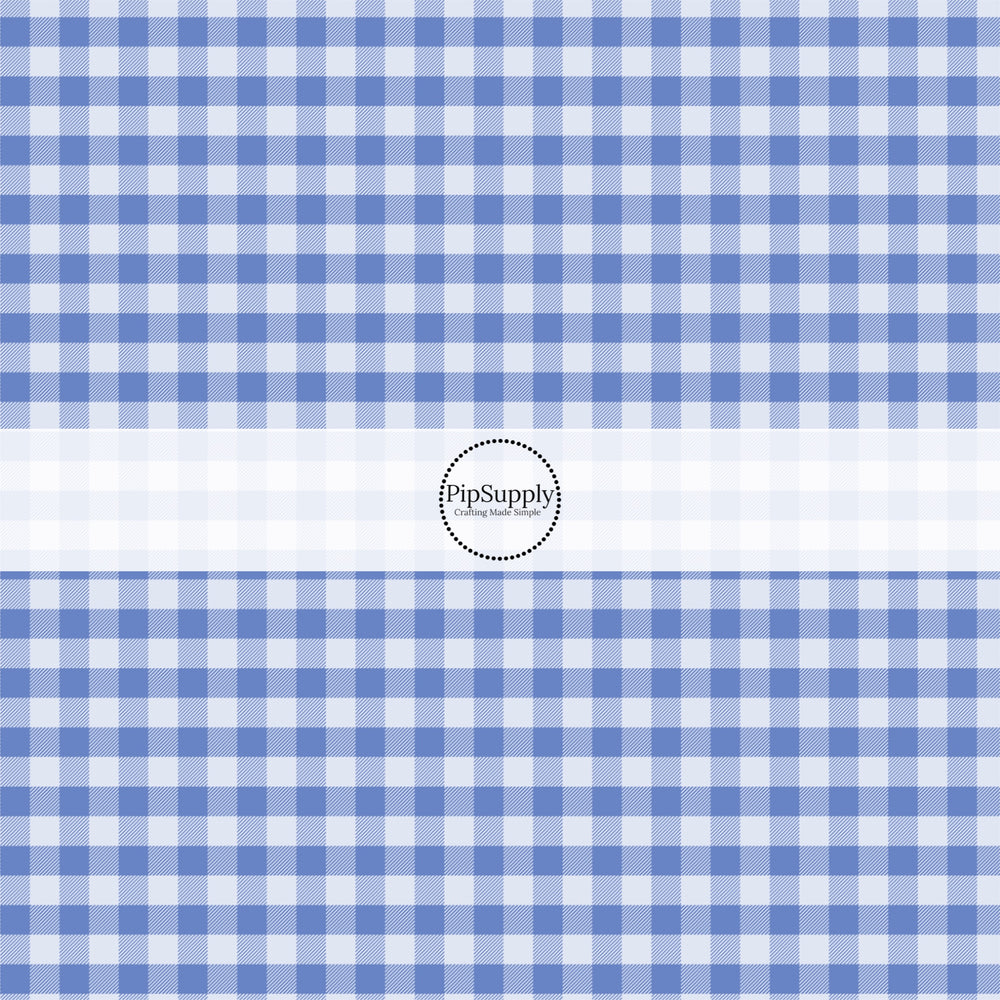 These spring themed no sew bow strips can be easily tied and attached to a clip for a finished hair bow. These festive bow strips are great for personal use or to sell. These bow strips feature the following design elements: blue gingham pattern.