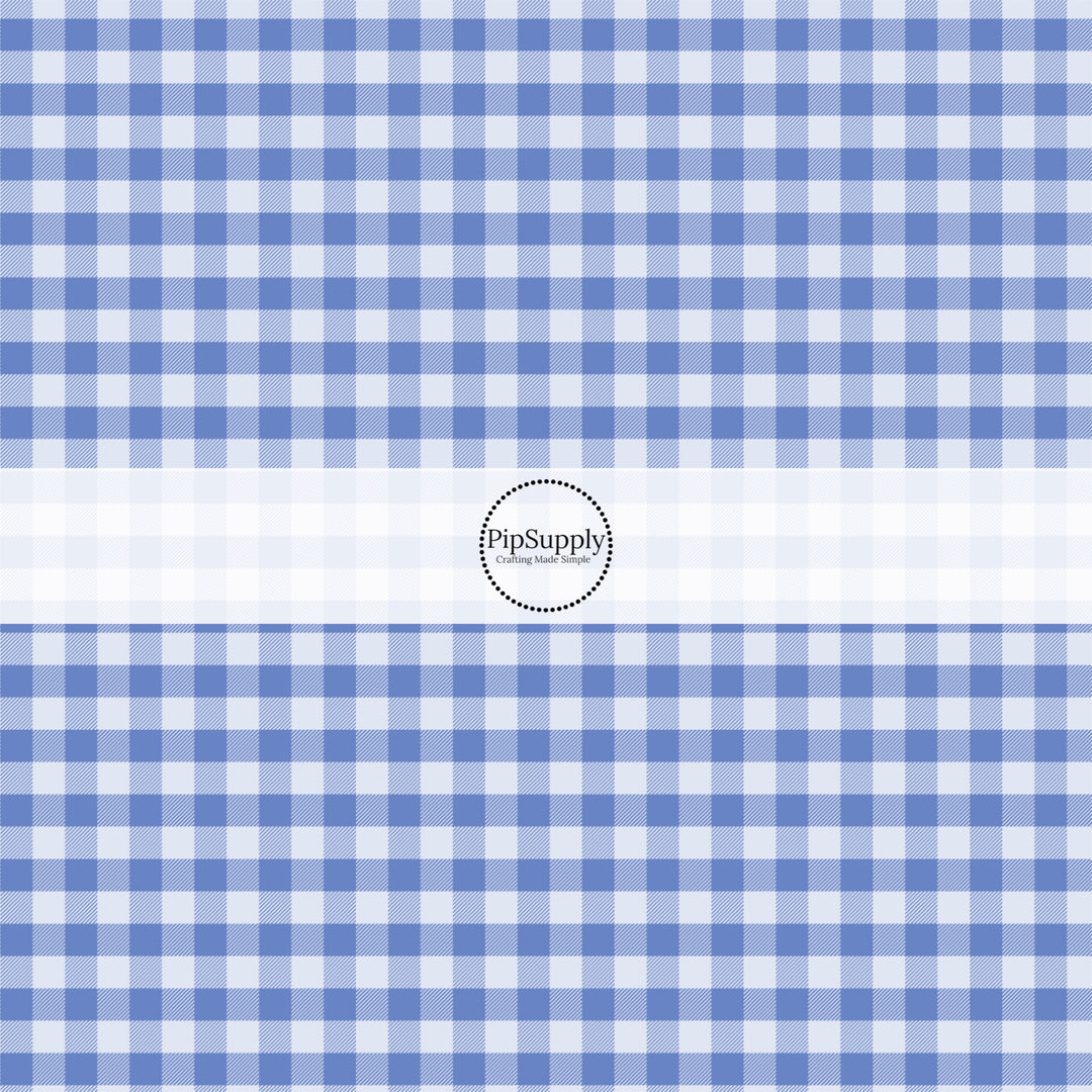 These spring themed no sew bow strips can be easily tied and attached to a clip for a finished hair bow. These festive bow strips are great for personal use or to sell. These bow strips feature the following design elements: blue gingham pattern.