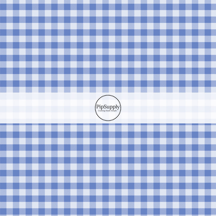 These spring themed no sew bow strips can be easily tied and attached to a clip for a finished hair bow. These festive bow strips are great for personal use or to sell. These bow strips feature the following design elements: blue gingham pattern.