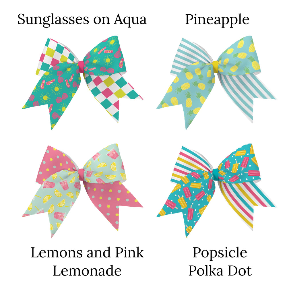 These summer fruit neoprene cheer bows can be quickly cut and assembled for a trendy sports bow. They're ideal for easy at-home styling, individual use, or even resale. Get creative and add a splash of color to your look with these low-maintenance bows.