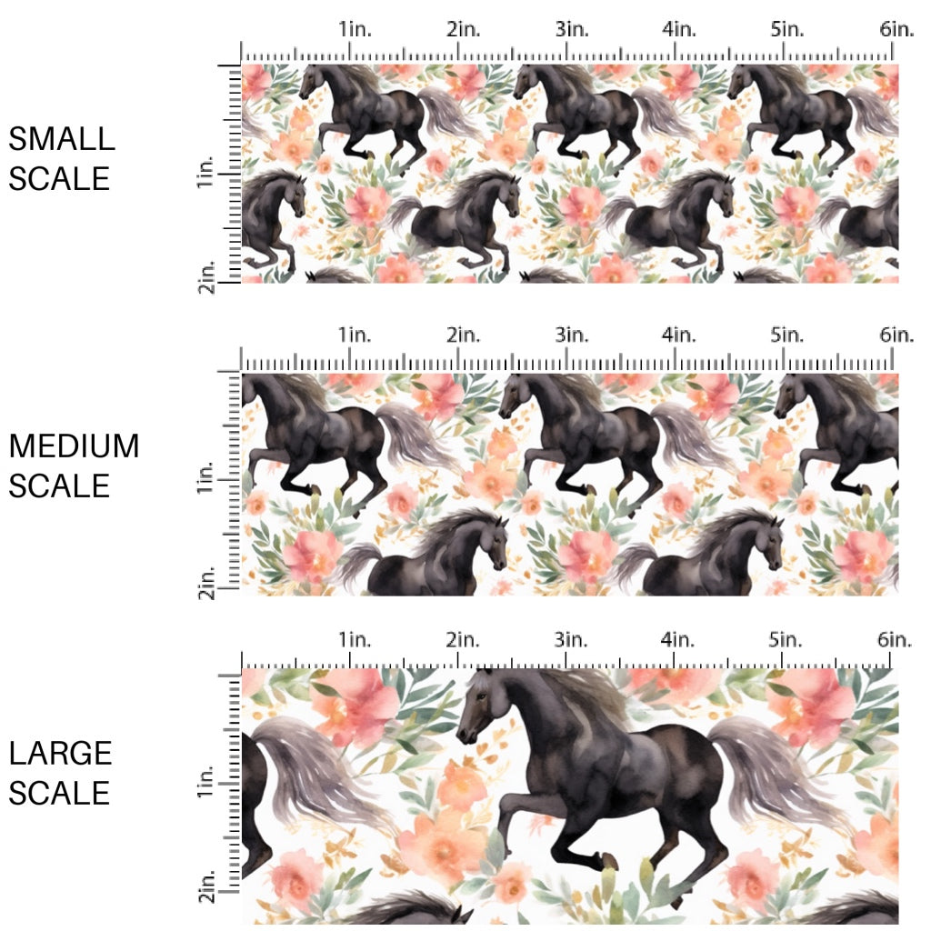 These western fabric by the yard features watercolor stallion black horses. This fun pattern fabric can be used for all your sewing and crafting needs!