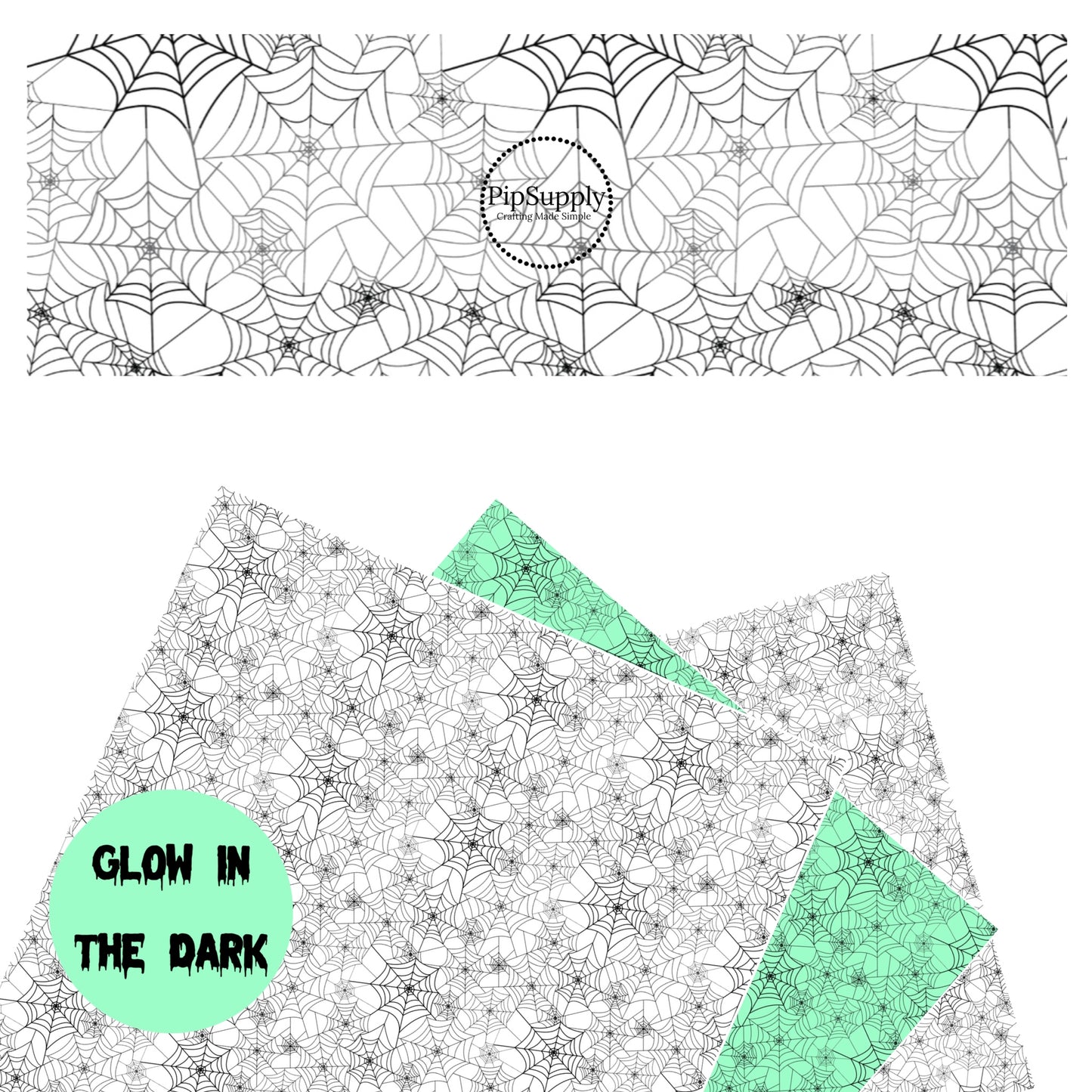 black spider webs on white faux leather sheets
