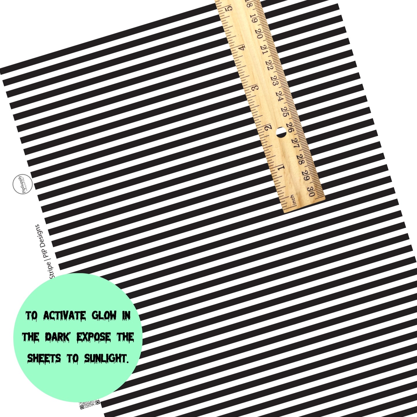 Black stripes on white faux leather sheets