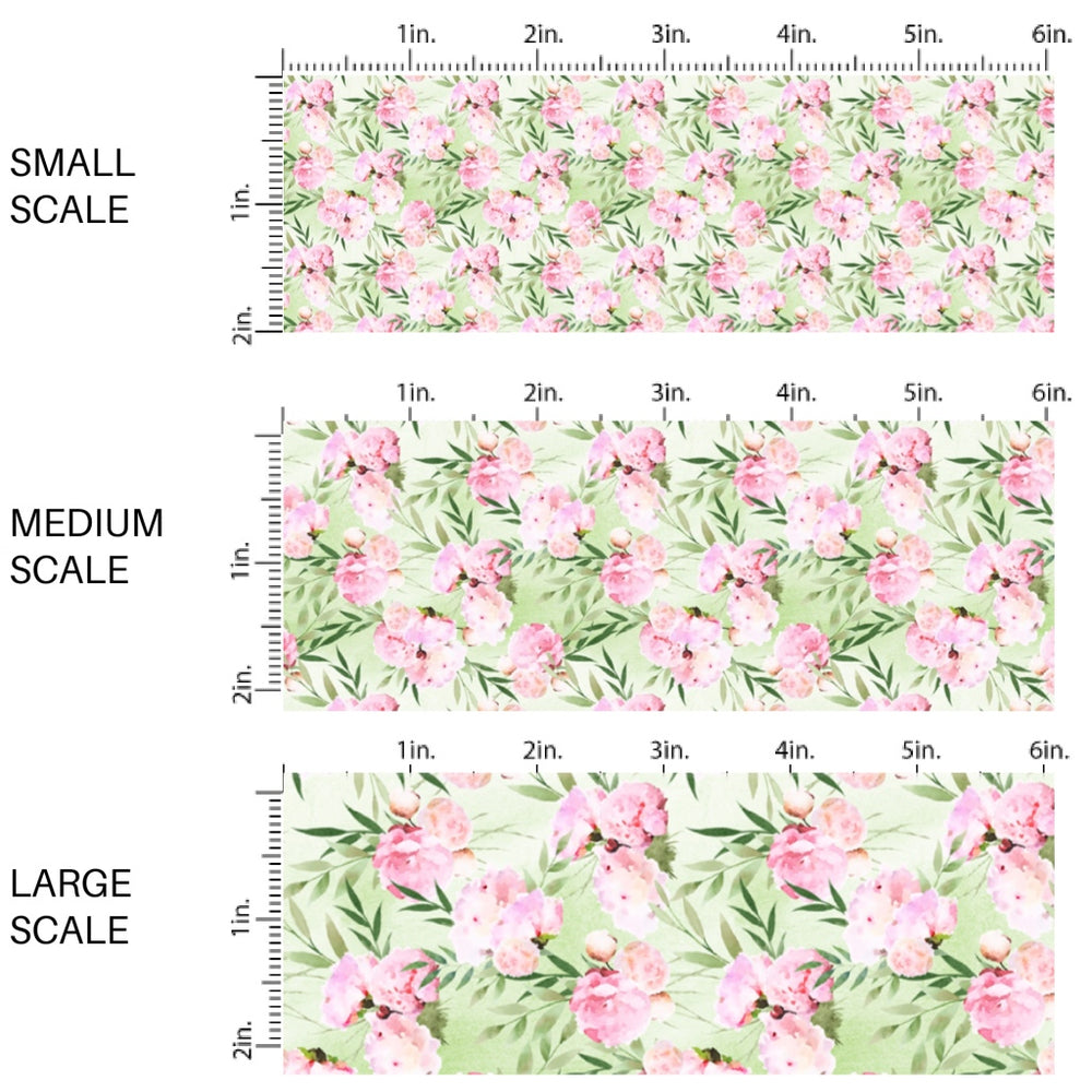 This floral themed fabric by the yard features pink and green wicked flowers. This fun pattern fabric can be used for all your sewing and crafting needs!