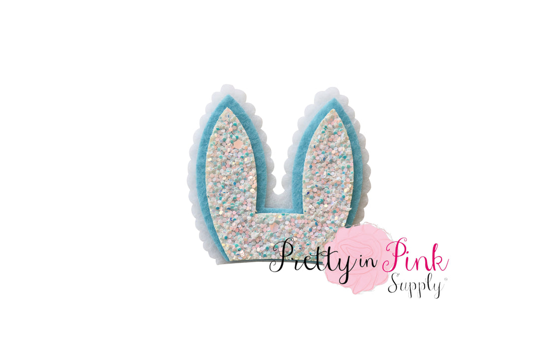 NEW GLITTER Bunny Ears Felt Cut Out Applique - Pretty in Pink Supply