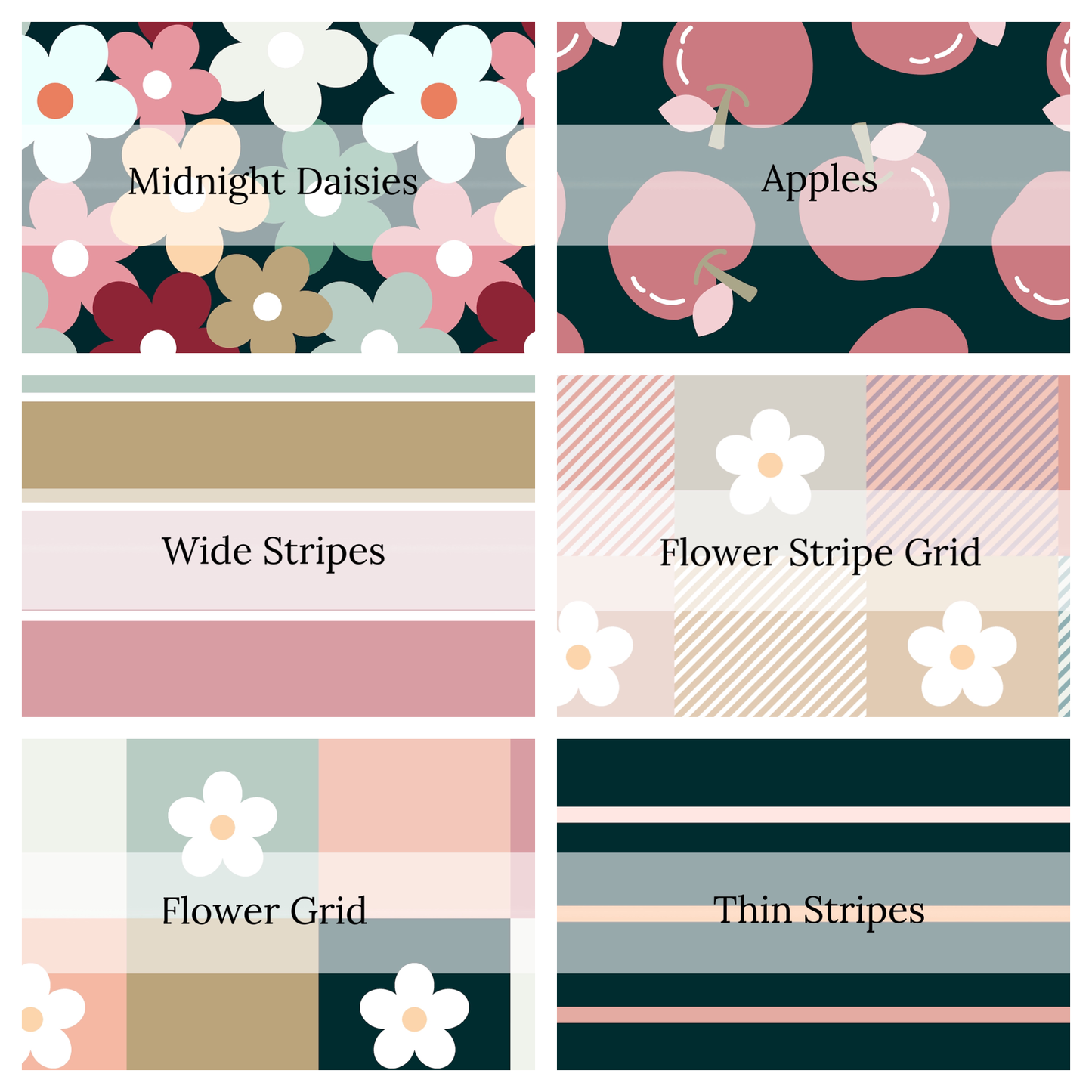 Apples And Daisies | Muse Blooms Designs | Fabric