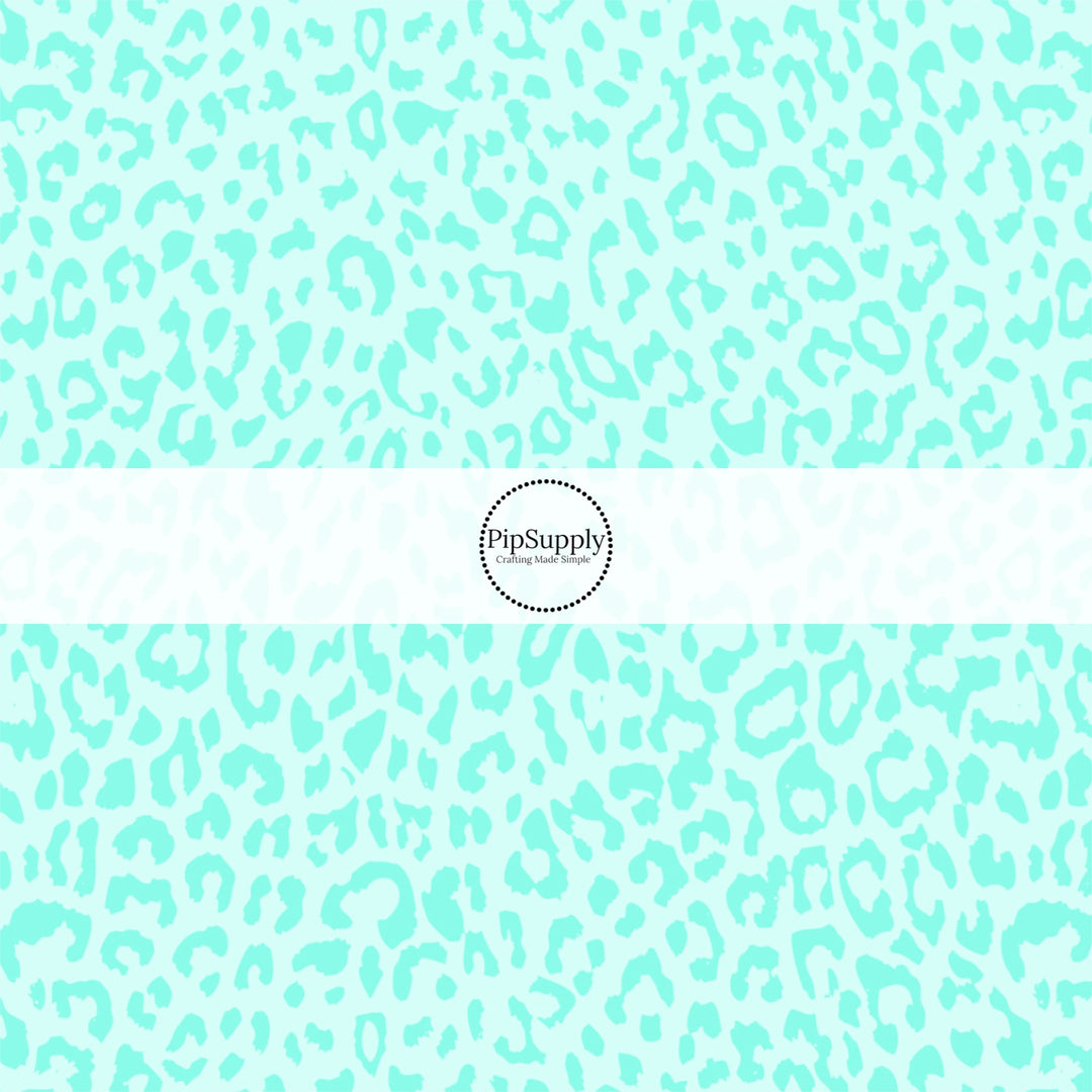 Neon blue leopard print fabric by the yard - Cheetah Print Fabric