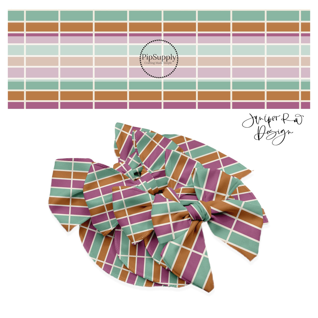 Cream lines to seperate colored tiles on bow strips