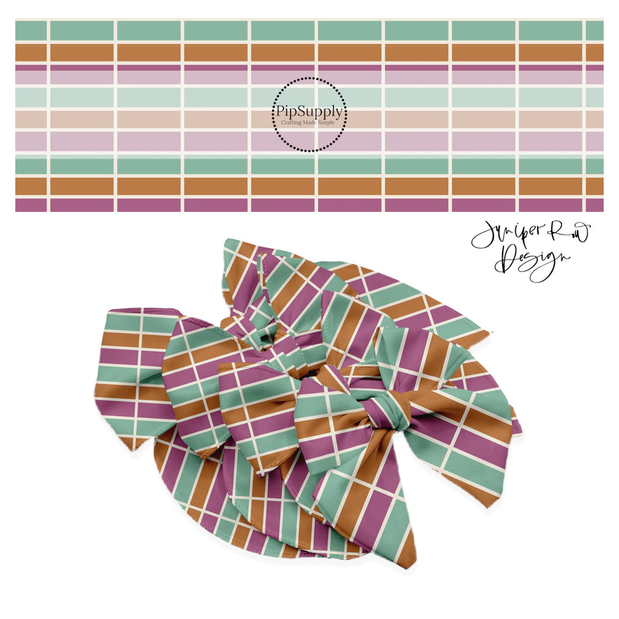 Cream lines to seperate colored tiles on bow strips