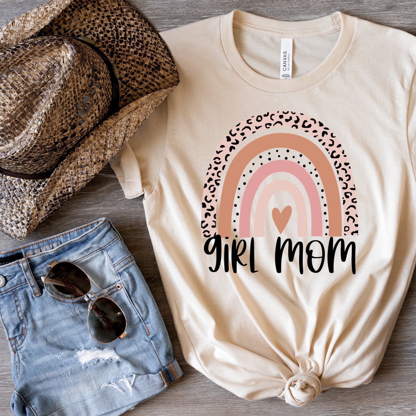 Sublimation or DTF Transfers | Isobel Jade Designs | Girl Mom Rainbow