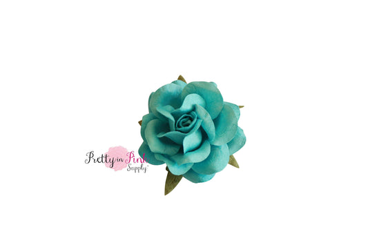 1.5" PREMIUM Bright Blue Paper Rose - Pretty in Pink Supply