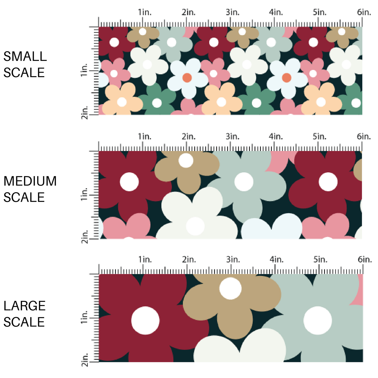 Apples And Daisies | Muse Blooms Designs | Fabric