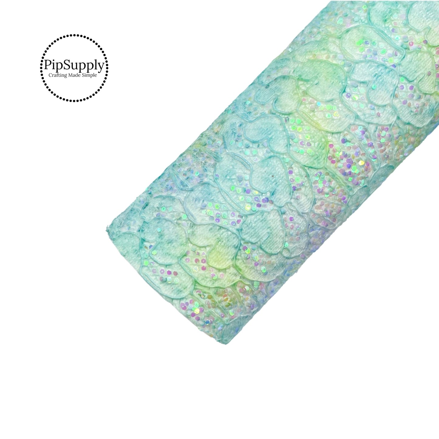 Light blue and mint chunky tie dye chunky glitter sheet