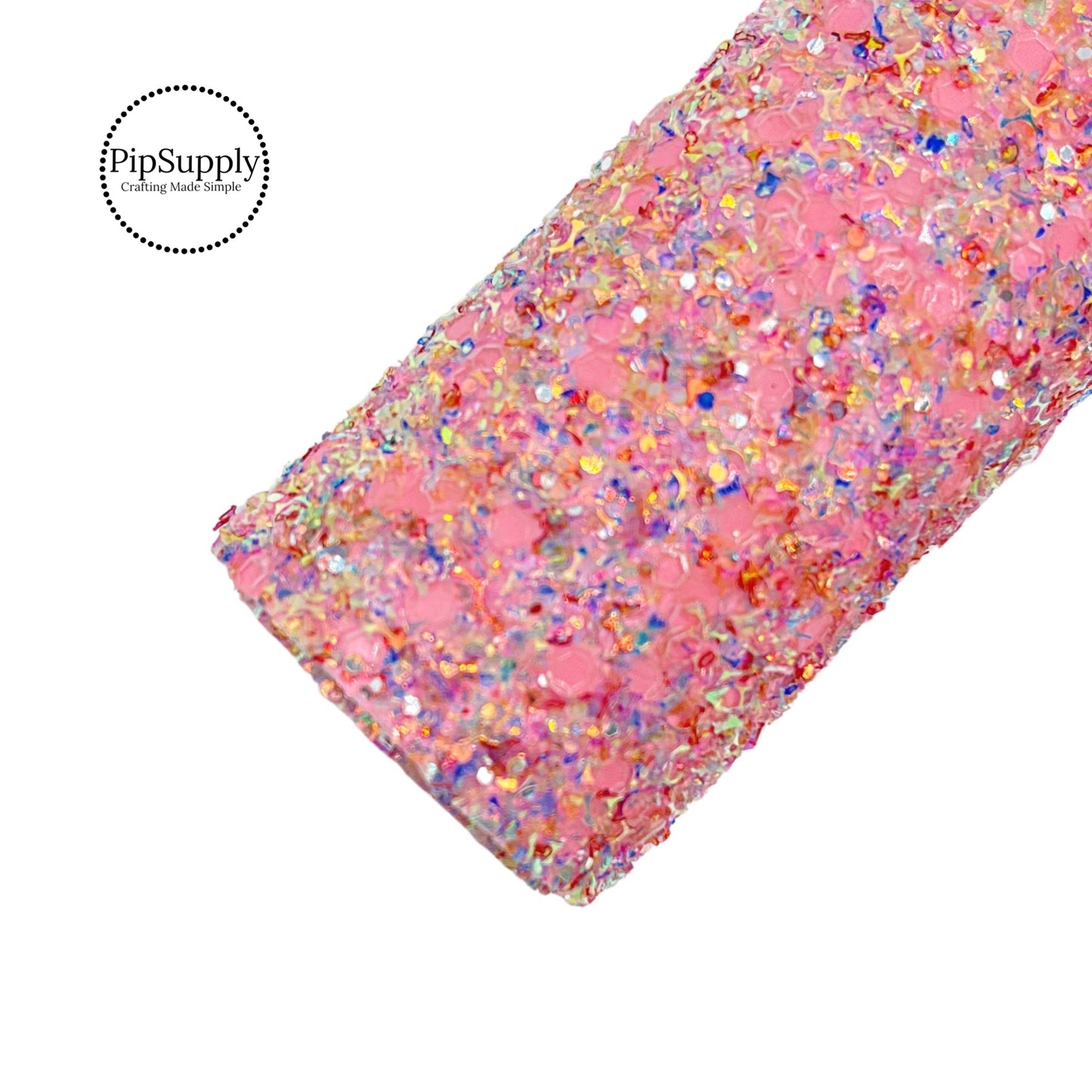 Light pink, peach, and orange chunky glitter sheet