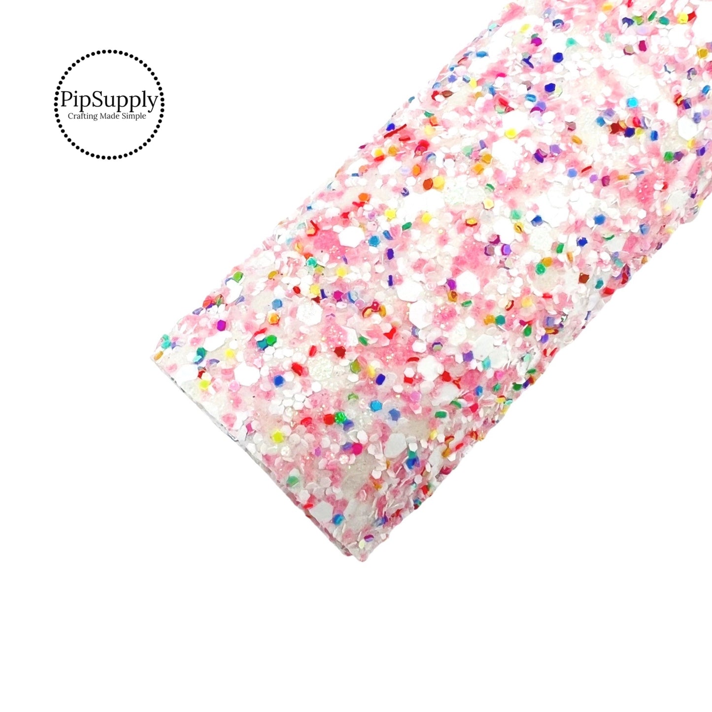 Pink glitter with white and iridescent glitter chunky glitter sheet