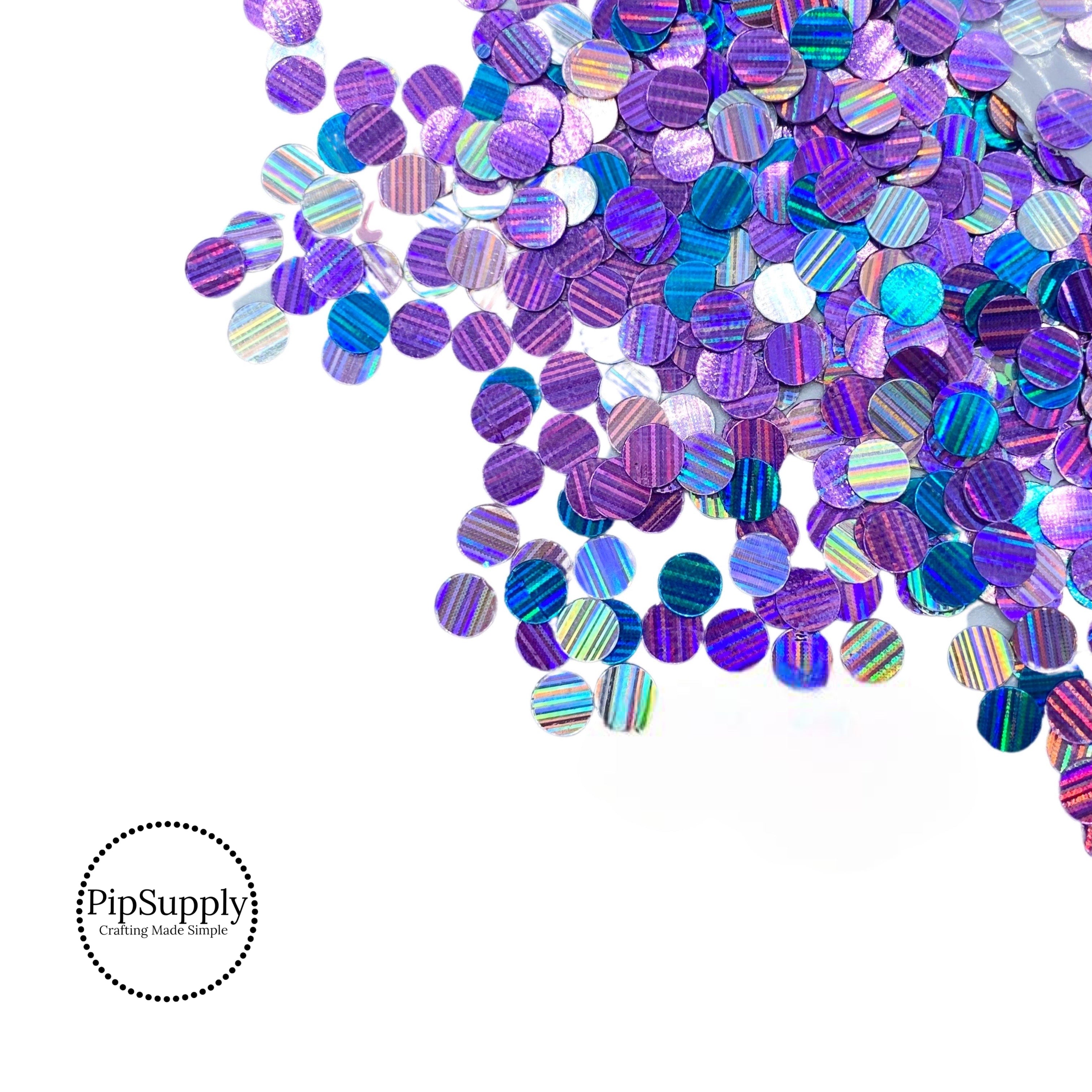 Purple and Turquoise Sparkle Sequins Mermaid Holographic Dot Sequin