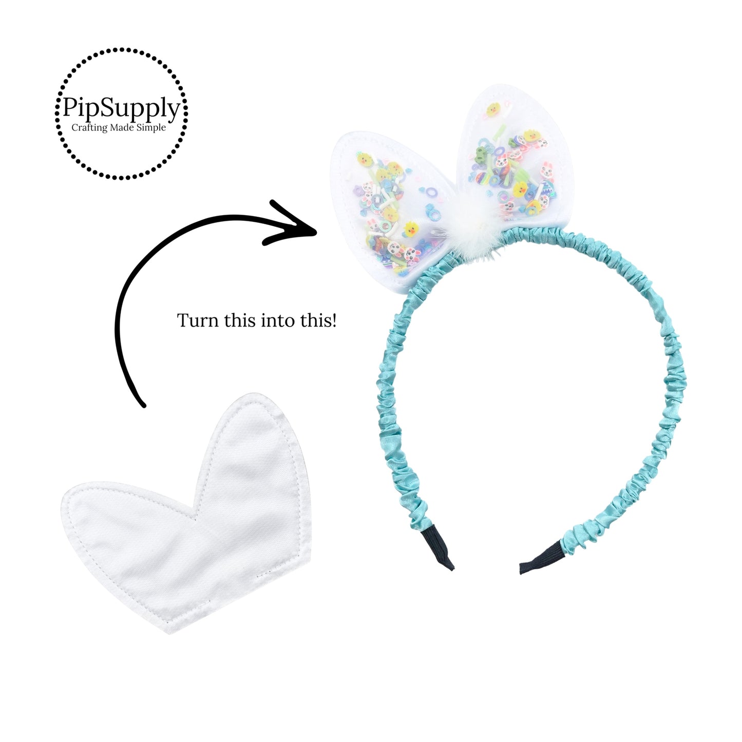 White Bunny Ear Organza Shaped Shaker Bows- Easter Bunny Bows- Easter Hair Bows