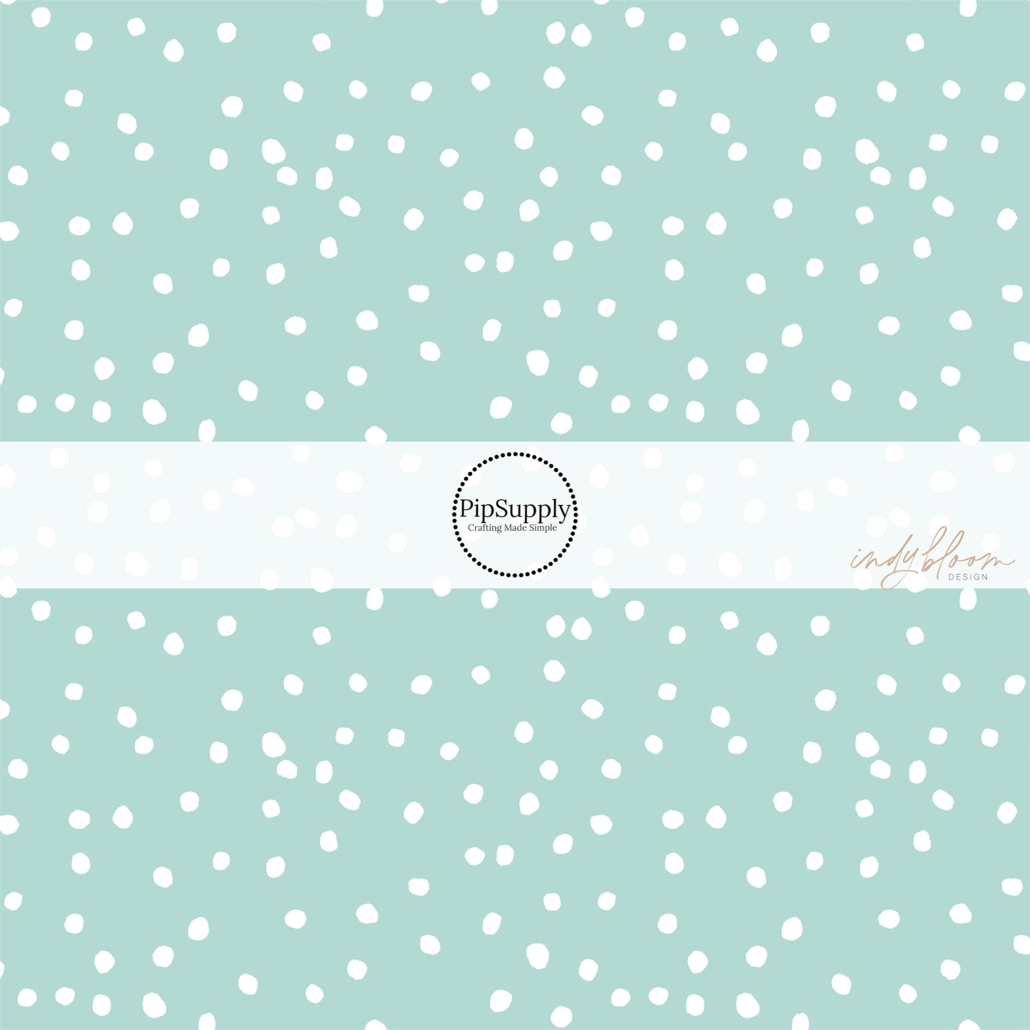 teal and white polka dot background