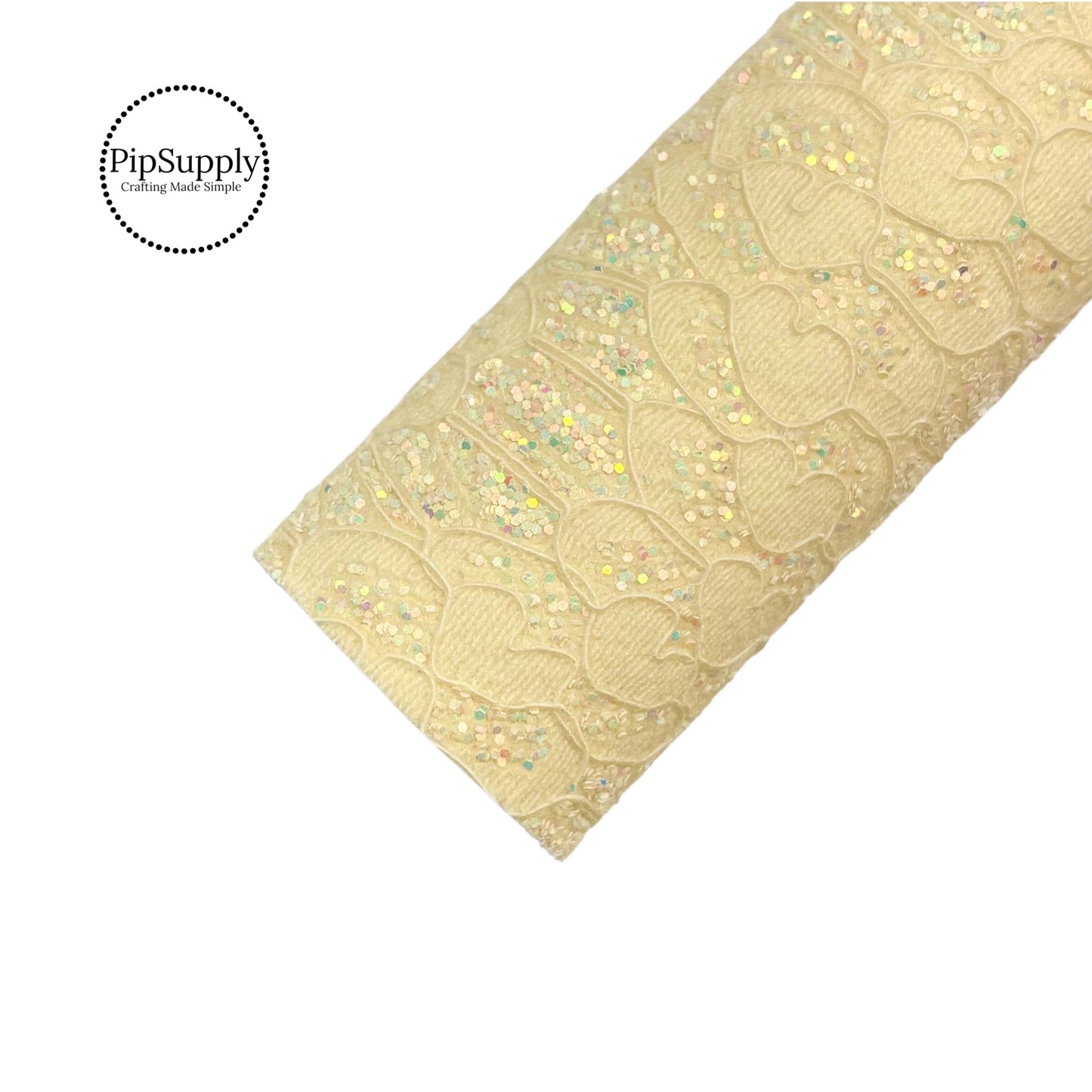 Pastel yellow lace iridescent chunky glitter sheet