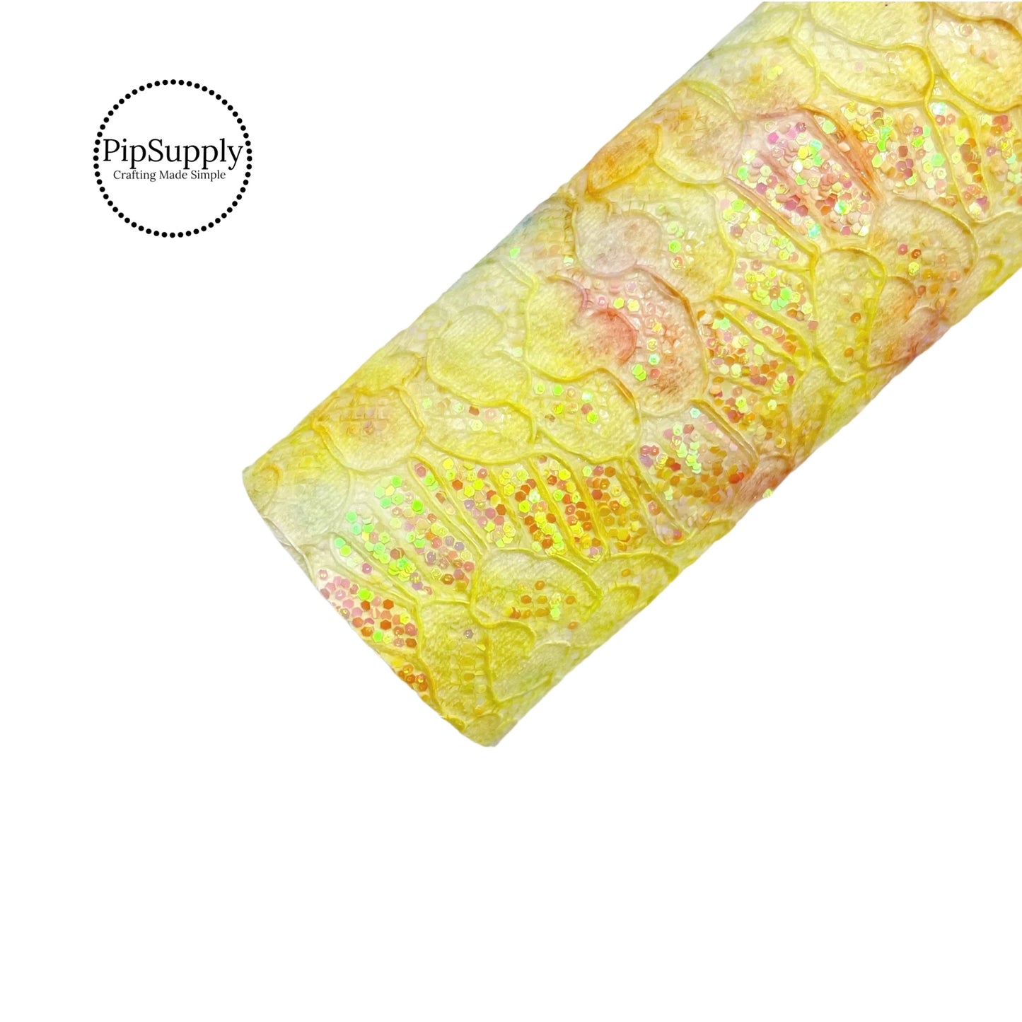 Yellow with some pink mix tie dye chunky glitter sheet