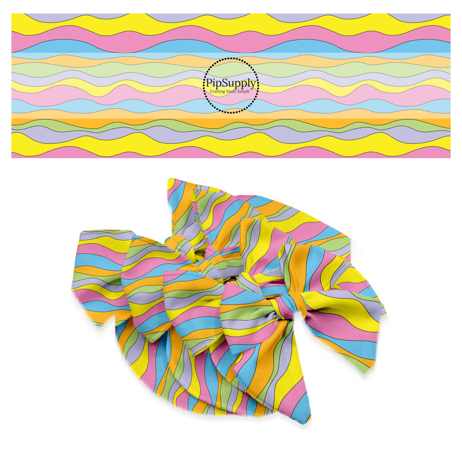 rainbow colorful wave bow strips