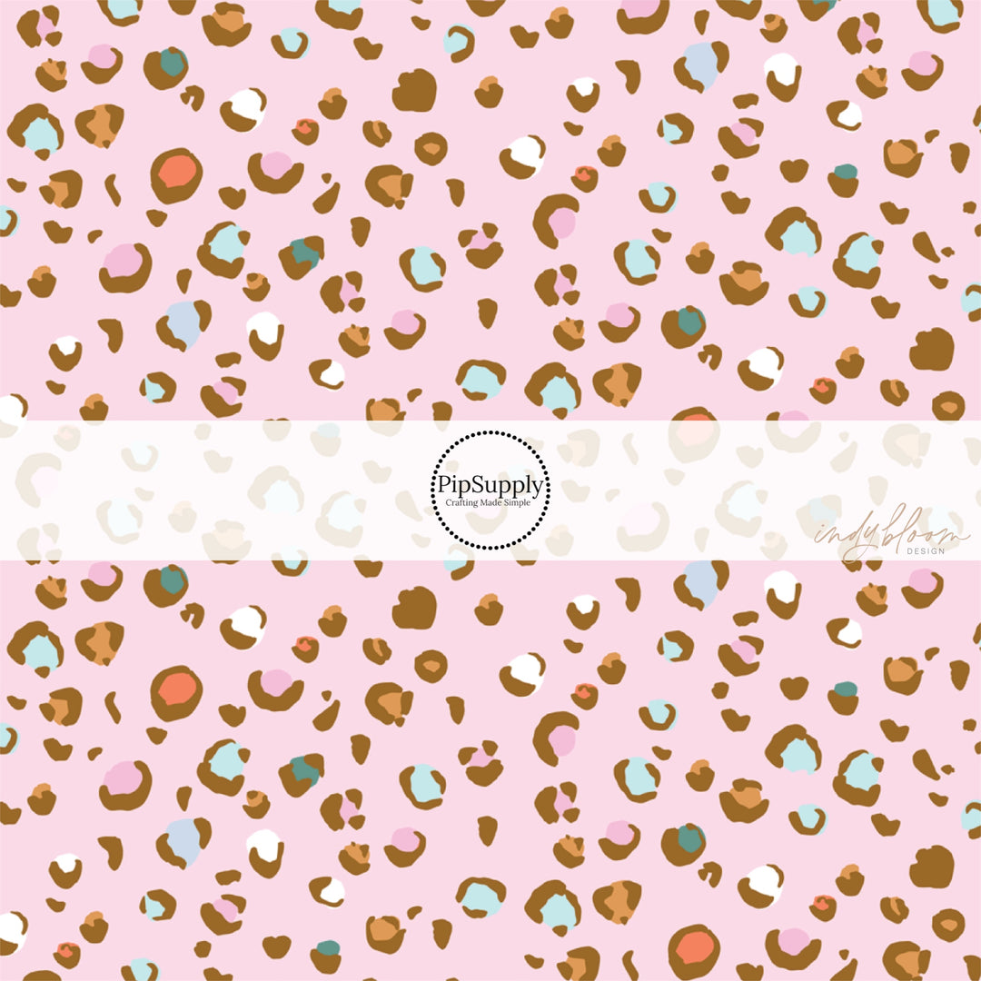 Cheetah spots on pink bow strips