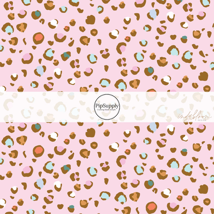 Cheetah spots on pink bow strips