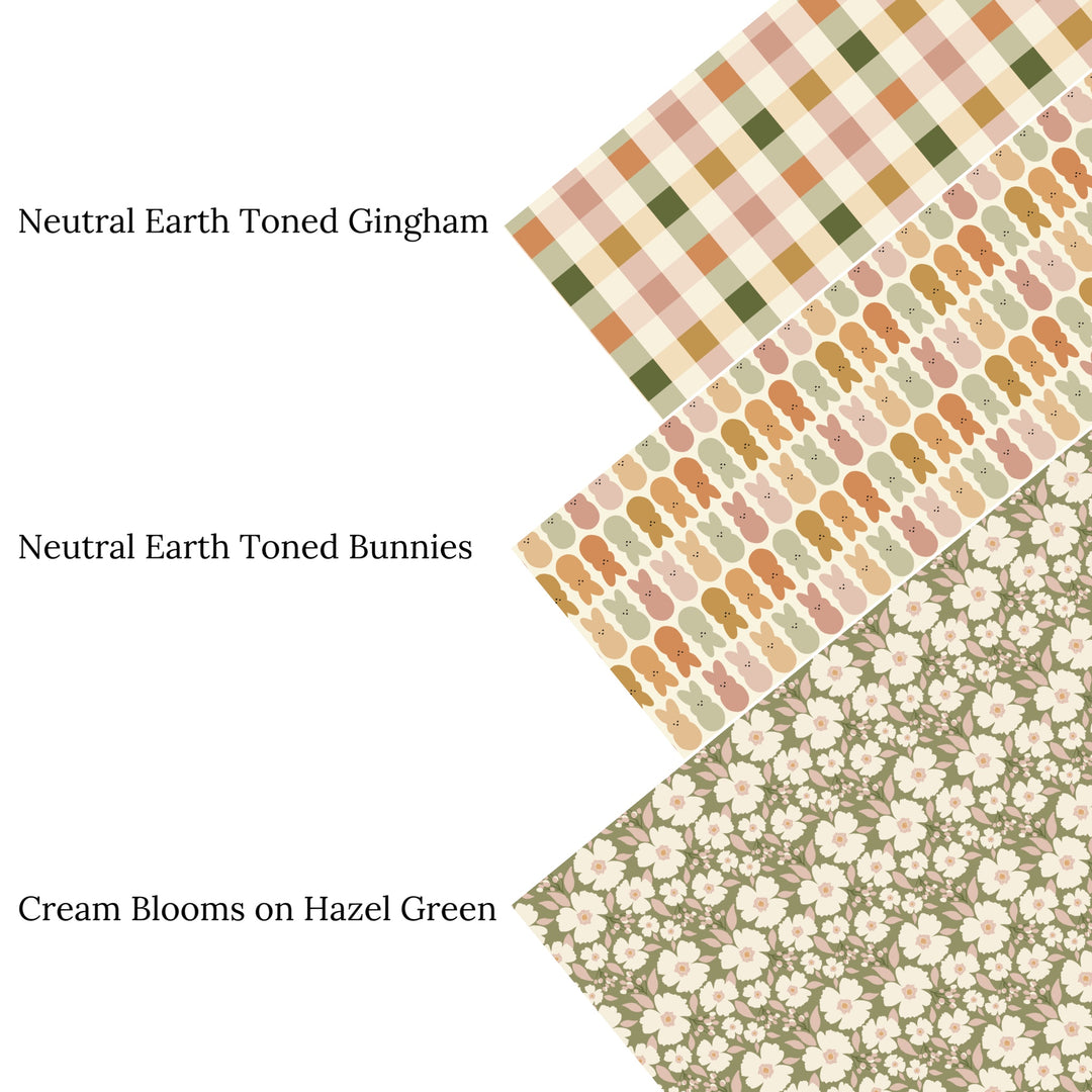 Neutral Earth Toned Gingham Faux Leather Sheets