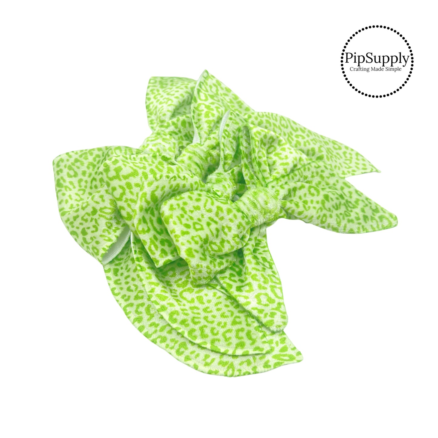 Green leopard spots on lime bow strips