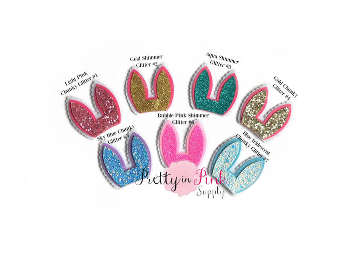 NEW GLITTER Bunny Ears Felt Cut Out Applique - Pretty in Pink Supply