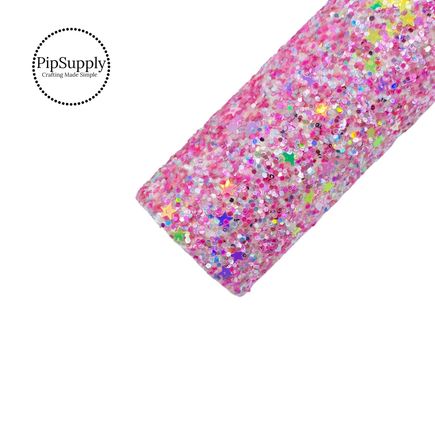 pink and silver with multi stars chunky glitter sheet