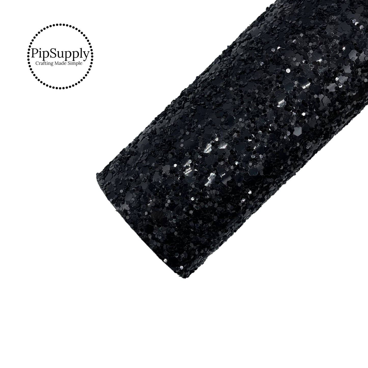 black solid chunky glitter sheet