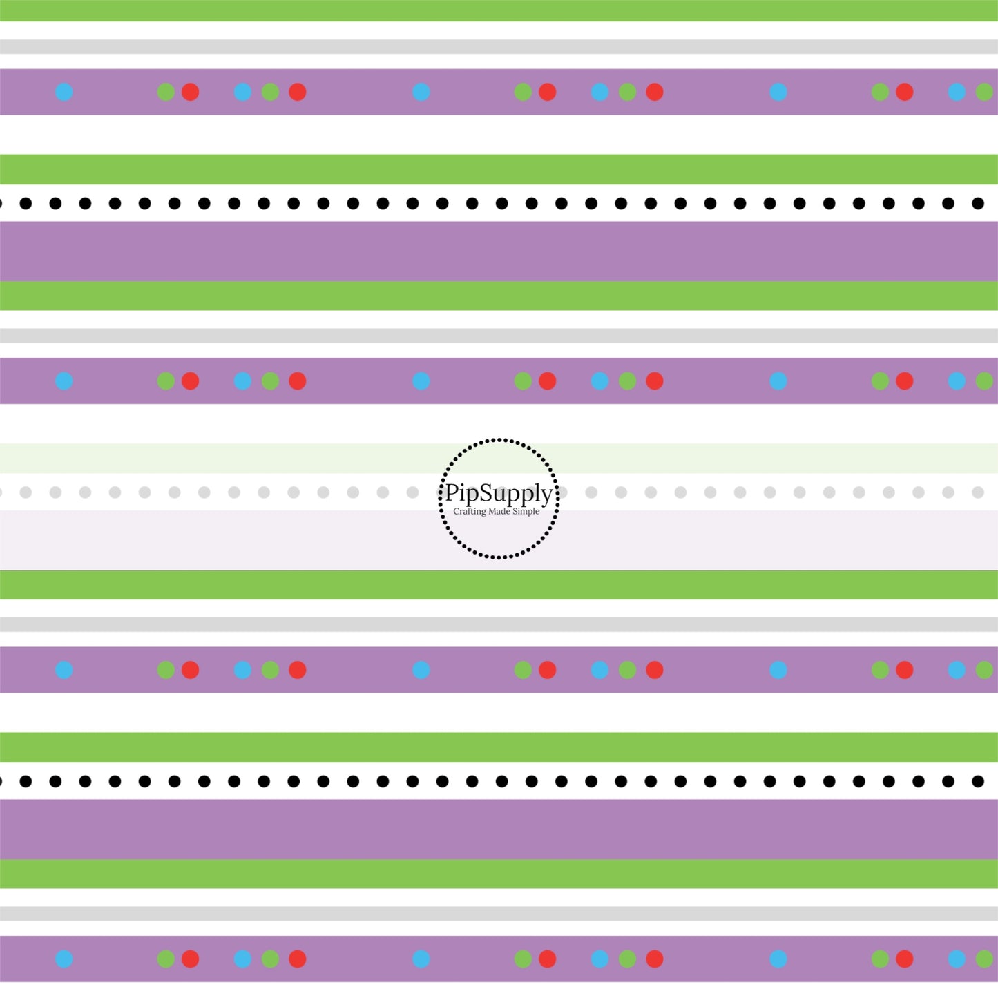 purple and green lines and dots patterned like a cartoon space ranger for fabric