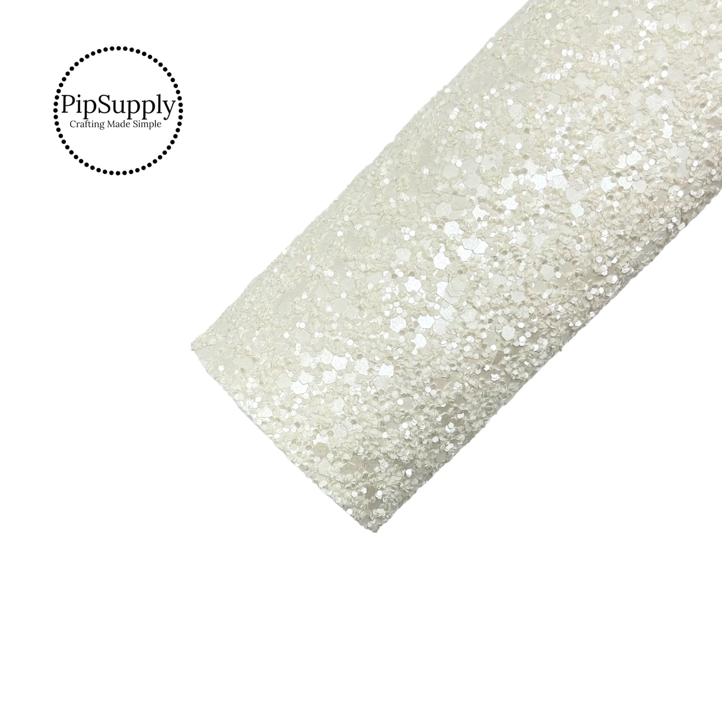matte white solid chunky glitter sheet