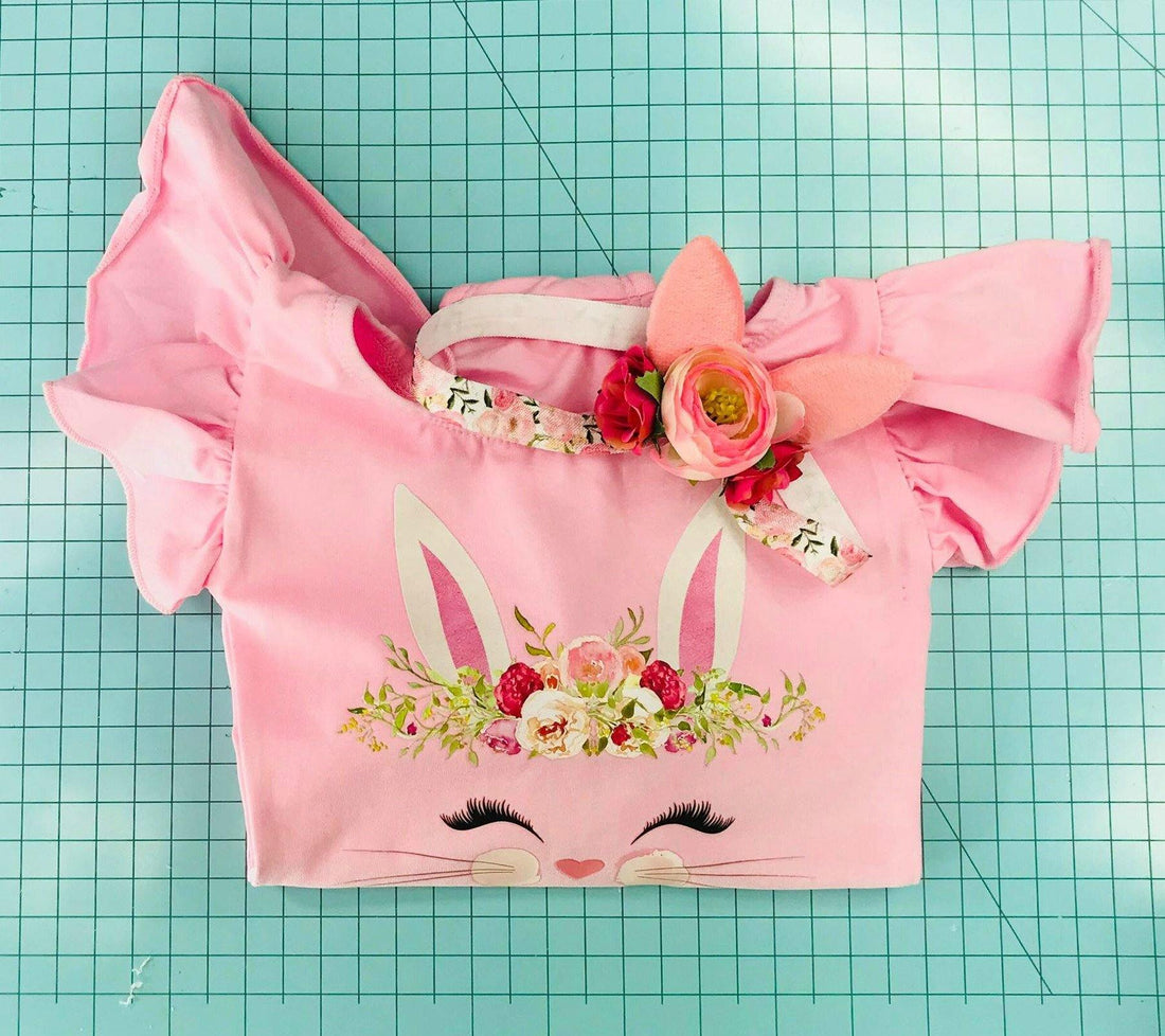 Easter Bunny Romper/ with  Tail - Pretty in Pink Supply