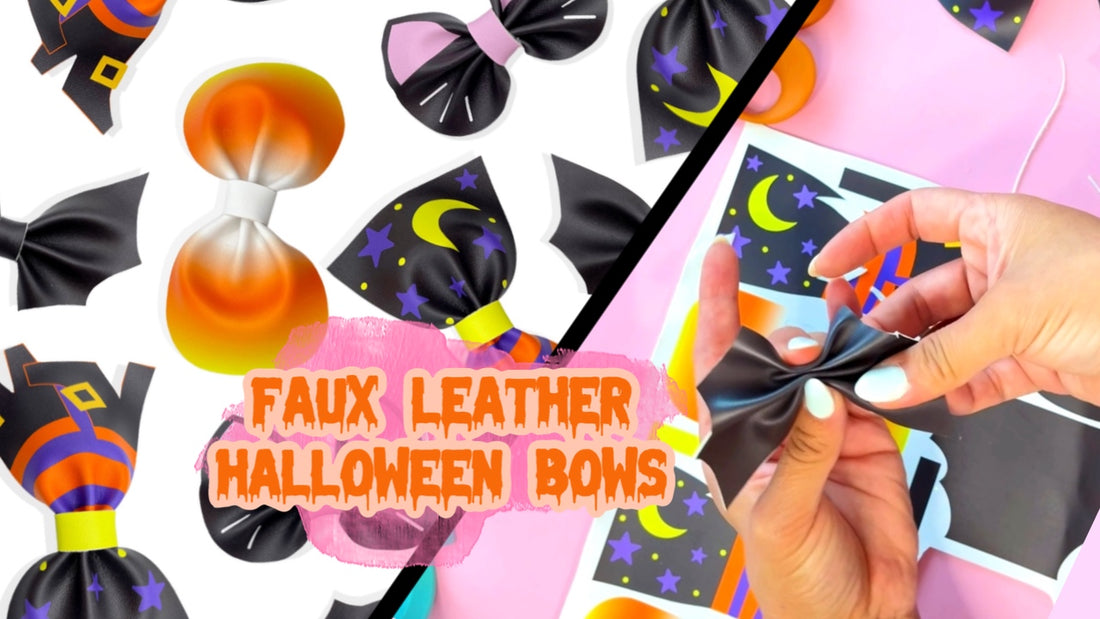 Halloween Shaped Faux Leather Bow Tutorial - Bat Hair Bow, Candy Corn Hair Bow, Cat Hair Bow, Witch Boots Hair Bow