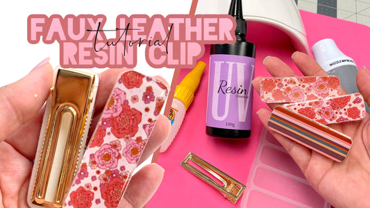 How to Make a Resin Faux Leather Hair Clip | Epoxy Hair Clip Tutorial | Resin Hair Clips