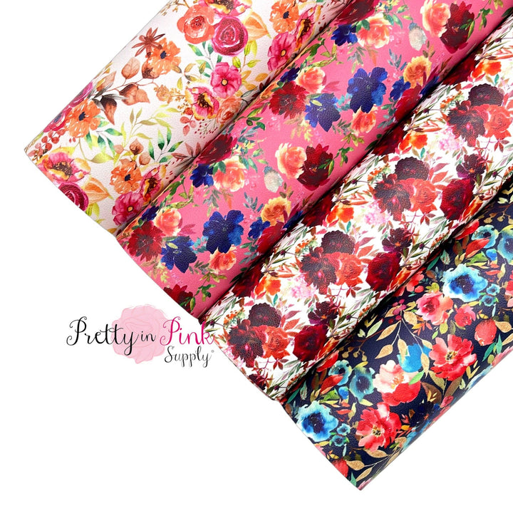 Autumn Bouquet | Faux Leather Fabric Sheets