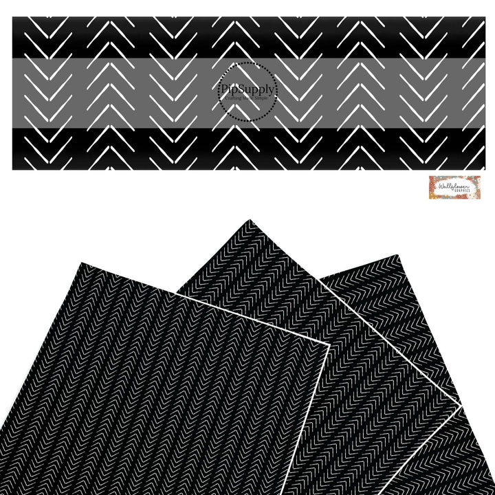 Black White Chevron Faux Leather Sheets