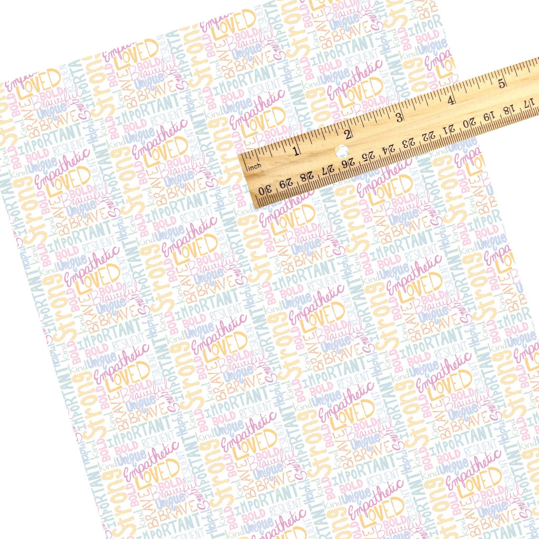 Pastel Affirmations Faux Leather Sheets
