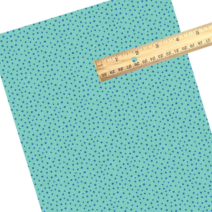 Blue Tiki Dots Faux Leather Sheets