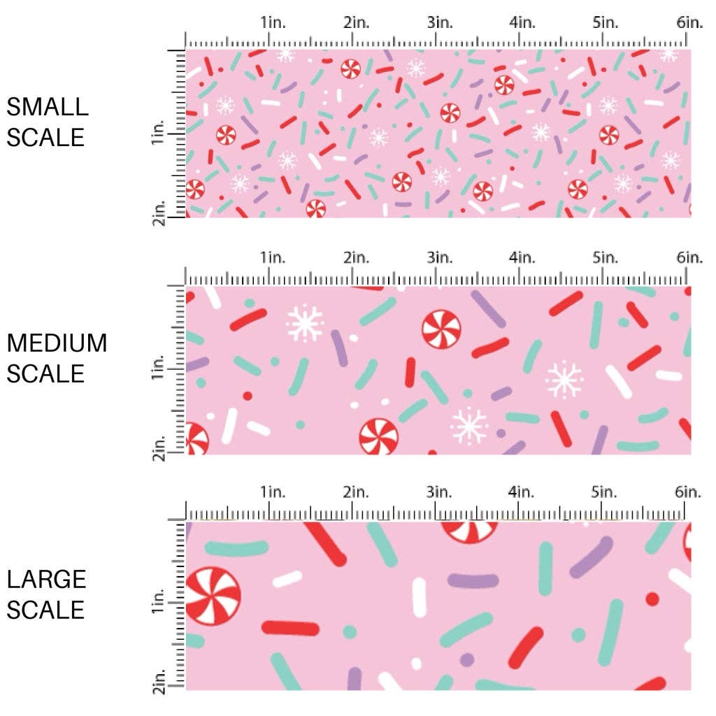 Pastel Peppermint Sprinkles Fabric By The Yard