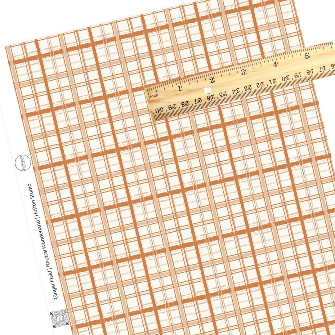 Ginger Plaid Faux Leather Sheets