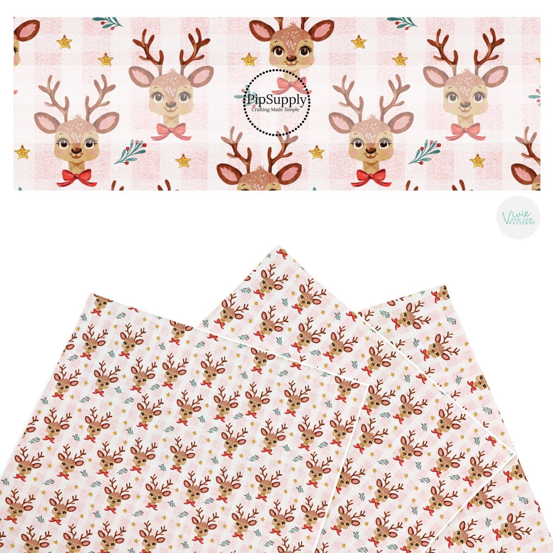 Baby Pink Reindeer Faux Leather Sheets