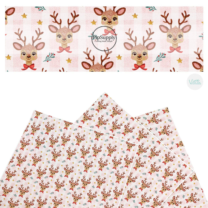 Baby Pink Reindeer Faux Leather Sheets