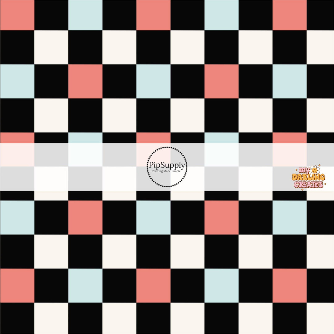 Black Patriotic Checkered Fabric By The Yard