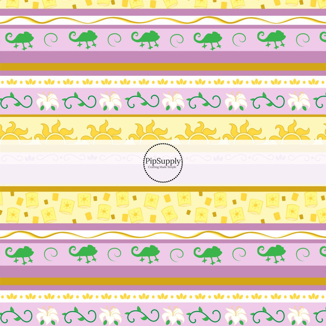 Secret Tower Stripes Princess Hair Bow Strips