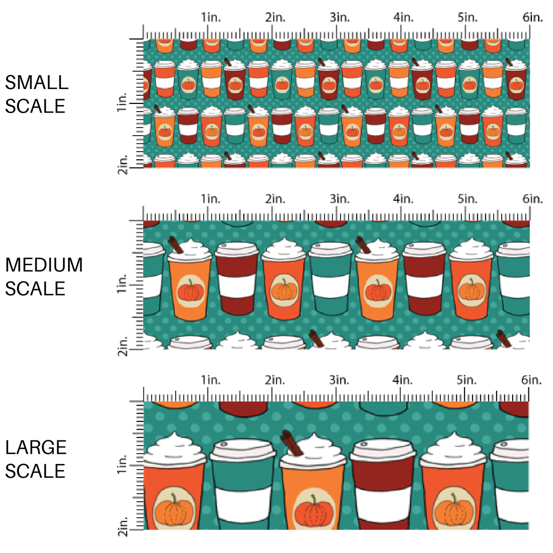 Teal Spiced Lattes Fabric By The Yard