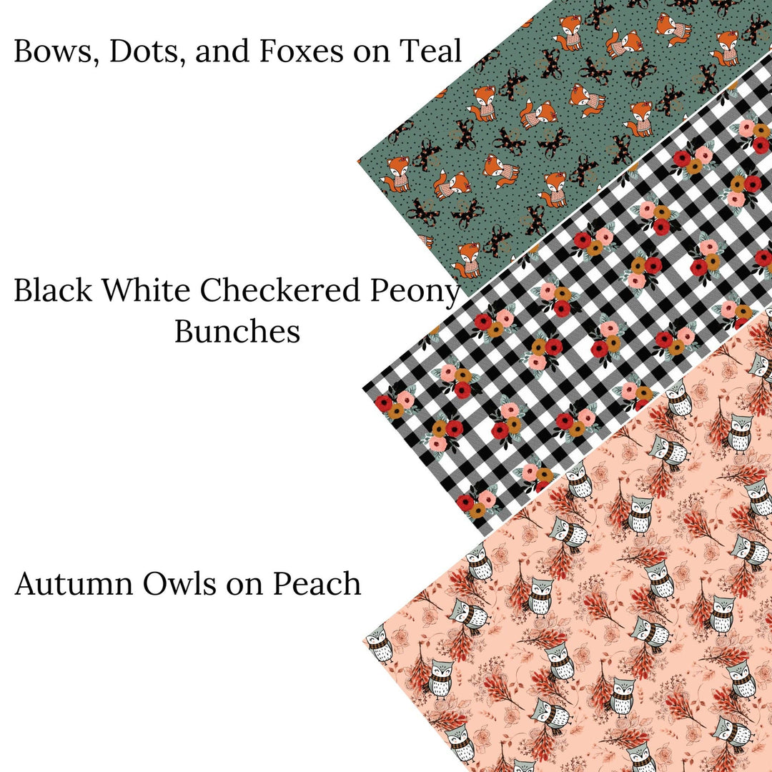 Autumn Owls on Peach Faux Leather Sheets