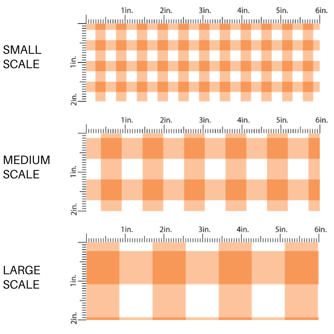 Orange Gingham Plaid Fabric By The Yard